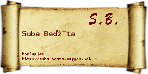 Suba Beáta névjegykártya