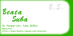 beata suba business card