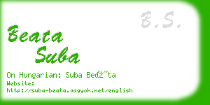 beata suba business card